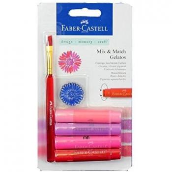 Faber-Castell 121802 - Blíster con 4 gelatos, pincel y sello, color rosa
