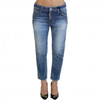 Dsquared² Blue Cotton Low Waist Cropped Denim Cool Girl Jeans - IT38 | XS