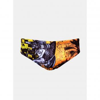 Bañador de waterpolo Turbo Slip Dirty Surf naranja amarillo gris - S