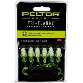 Peltor Tapones para los oídos reutilizables con triple brida, 3 pares por paquete