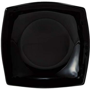 ARC h3671 Plato Cuadrado Hondo, Cristal opalino, Negro