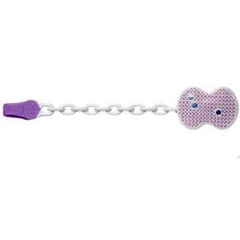 Chicco Pink Pacifier Clip with Chain