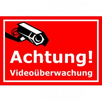 Placa de aviso Video Vigilancia Cámara – 15 x 20 cm, 30 x 20 cm y 45 x 30 cm – bohrlöcher Pegatinas de espuma rígida aluminio laminado – s00123d, 45x30cm - Aluverbundplatte - mit Bohrlöchern