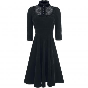 H&R London Vestido de terciopelo Nightshade Vestido Negro S