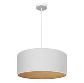 Lámpara Colgante Tania 1xe27 Blanco y Madera Clara 50x50 cm