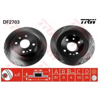 TRW Automotive AfterMarket DF2703 Brake Disc