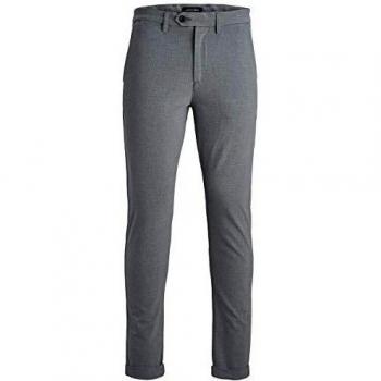 Jack & Jones Marco Connor Grey Melange Regular Fit Chinos for Men