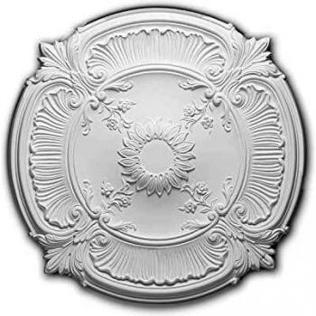 Rosetón Decorativo para Techo Estilo Neorrenacimiento Blanco Ø 77 cm Profhome