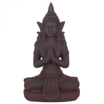 Figura de Buda en posición de yoga, colección oriental, diseño Signes Grimalt, dimensiones 39x26x66 cm, color gris