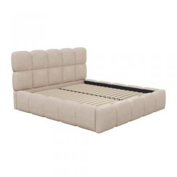 Canapé abatible 180 x 200 cm Tela rizada Beige DAMADO de Pascal Morabito