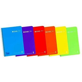 Pack de 5 Cuadernos Enri Cuartilla Pauta de 3,5 mm Tapas de Plástico