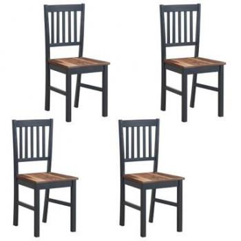 Black Solid Wood Spindle Dining Chairs (Set of 4)