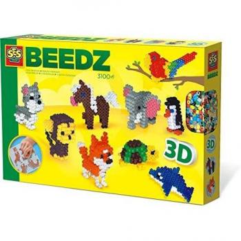 SES Creative - Cuentas para Planchar Animales en 3D, Multicolor