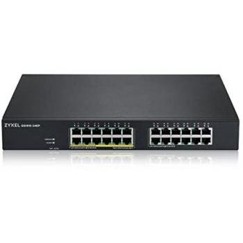 Zyxel 24-Port GbE Smart Managed Switch with 12 PoE Ports, 130W, Rack-Mountable, Fanless, NebulaFlex Cloud