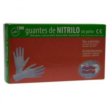 Caja 100 guantes nitrilo desechable talla L. 500692