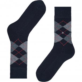 Burlington Preston Extra Soft Feeling Argyle Socks Dark Navy/Blue Size 40-46 (6.5-11)