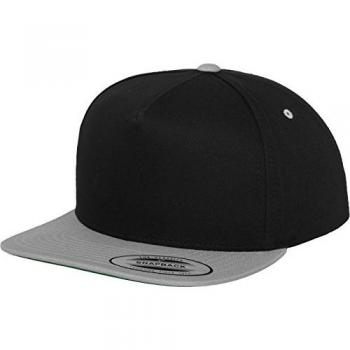 Flexfit Classic 5 Panel Snapback Cap - Black/Silver