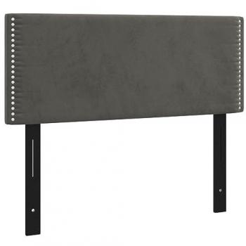 Cabecero de terciopelo gris oscuro 100x5x78/88 cm