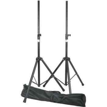 QTX Heavy Duty Speaker Stand Kit with Carry Bag for Up to 35KG Each