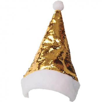 Guirma Gorro de Papá Noel Lentejuelas reflejos Plata-Oro