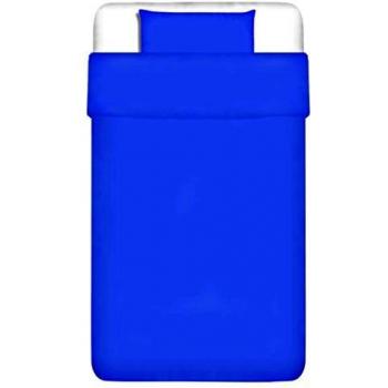 vidaXL Set de Funda de Edredón de 2 Piezas de Algodón Azul 155x200/60x70 cm