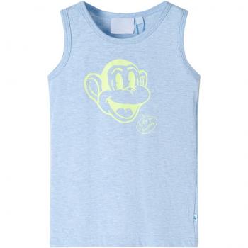 Camiseta de tirantes infantil azul suave mélange 128