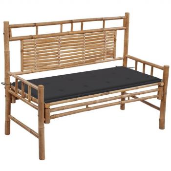 Bamboo Garden Bench with Cushion 120 cm