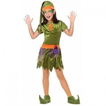 Disfraz de Duende Infantil para Niña 5-6 Años - Verde y Naranja