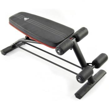 adidas - Banco de abdominales ajustable, color negro, plateado y rojo