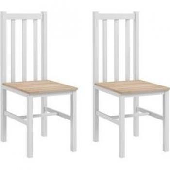HOMCOM Juego de 2 Sillas de Comedor con Respaldo de Listones, Marco de Madera de Pino, Carga máxima 120 kg, Dimensiones: 38,5x47,5x99 cm,