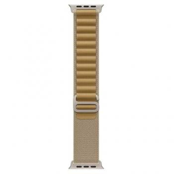 Correa Apple Watch Alpine Loop 49mm - Textil Beige con Titanio Natural - Talla Mediana