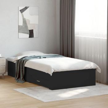 Cama de madera multicapa con cajones 100x200 cm color negro