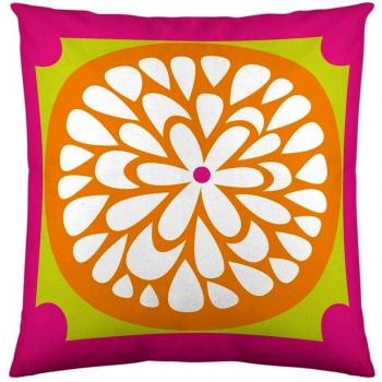 Robin Zingone Funda de Cojín Fresh Pink Rosa / Blanco / Lila 60 x 60 cm