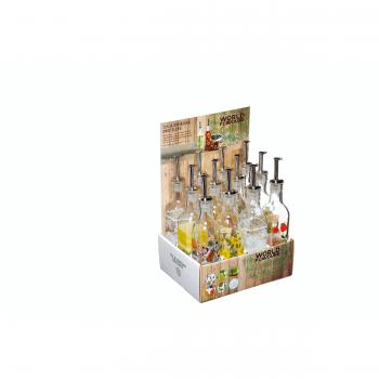Aceitera-Vinagrera de Cristal con Pico Vertedor de Acero Inoxidable