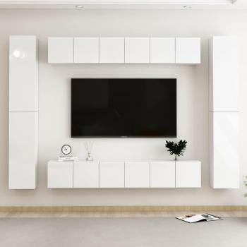 Set de muebles de salón TV 10 piezas madera ingeniería 60 x 30 x 30 cm, Mueble de Salon, Mueble TV, Mueble Televisor, Mesa de TV, Mueble tele - Juego de mueble para TV de