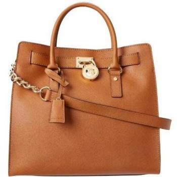 Michael Kors Hamilton Large Saffiano Leather Tote - Bolso de asas de Piel para mujer Marrón Braun