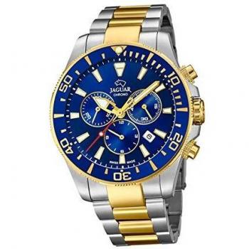 JAGUAR Reloj Modelo J862/1 de la colección Executive, Caja de 43,5 mm Azul con Correa de Acero Bicolor para Caballero
