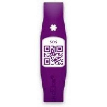 Silincode Pulsera de Identificación QR en Color Lila, Tamaño XS / 150 mm