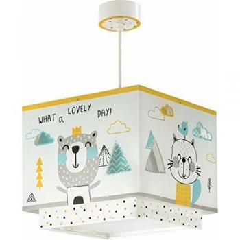 Lámpara colgante infantil Hello Little de Dalber, diseño de animales del bosque, ideal para habitaciones infantiles
