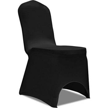 vidaXL Funda elástica para sillas, 50 piezas, Negro