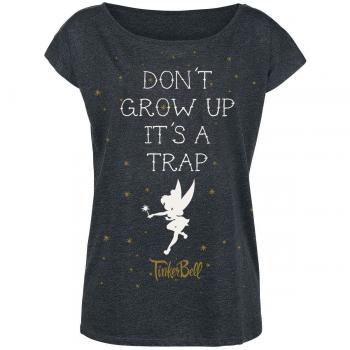 Peter Pan Tinker Bell - Don't Grow Up Mujer Camiseta Gris Oscuro M 60% algodón, 40% poliéster Ancho