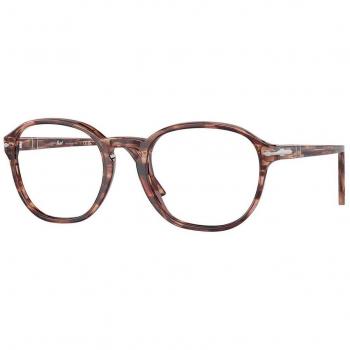 Persol PO3343V 1209 Unisex Panthos Eyeglasses Burgundy Size 51 with Blue Light Block