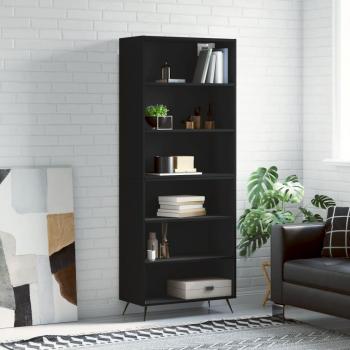 Armario alto negro de madera multicapa 69,5x32,5x180 cm