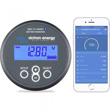 VICTRON Monitor de batería BMV-712 Smart - Monitor de batería inteligente con conectividad Bluetooth, pantalla LCD, medición de voltaje, corriente y temperatura, capacidad de almacenamiento de datos históricos, alarmas configurables y compatibilidad c