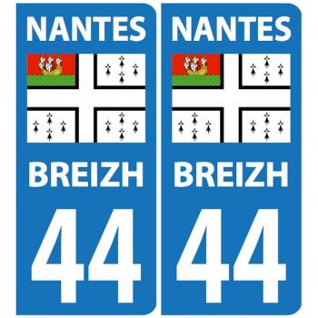 Adhesivo placas coche bandera Nantes