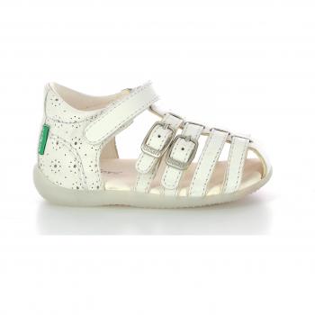 Kickers Bigkro Baby Girl Sandals, White Perforated, EU Size 25