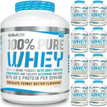 Biotechusa 100% Pure Whey - Proteína Concentrada de Suero de Leche - Sabor Cheesecake de Frambuesa - 2270g - Complejo de suero de leche con bromelina, aminoác