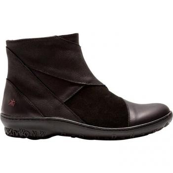 Botines ART Antibes 1434 para Mujer de Piel Negros con Cierre de Cremallera