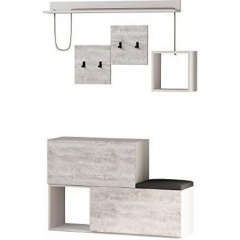 Homitis Hall Stand, Holdon, Madera, Color Blanco/Beige, 20 x 136 x 76 cm