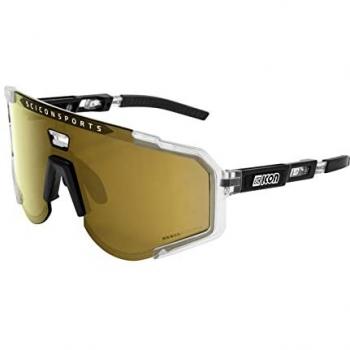 Gafas de Sol Polarizadas Scicon Aeroscope Crystal Negro con Lente Multiespejada Gris Oro y Bronze/CAT3